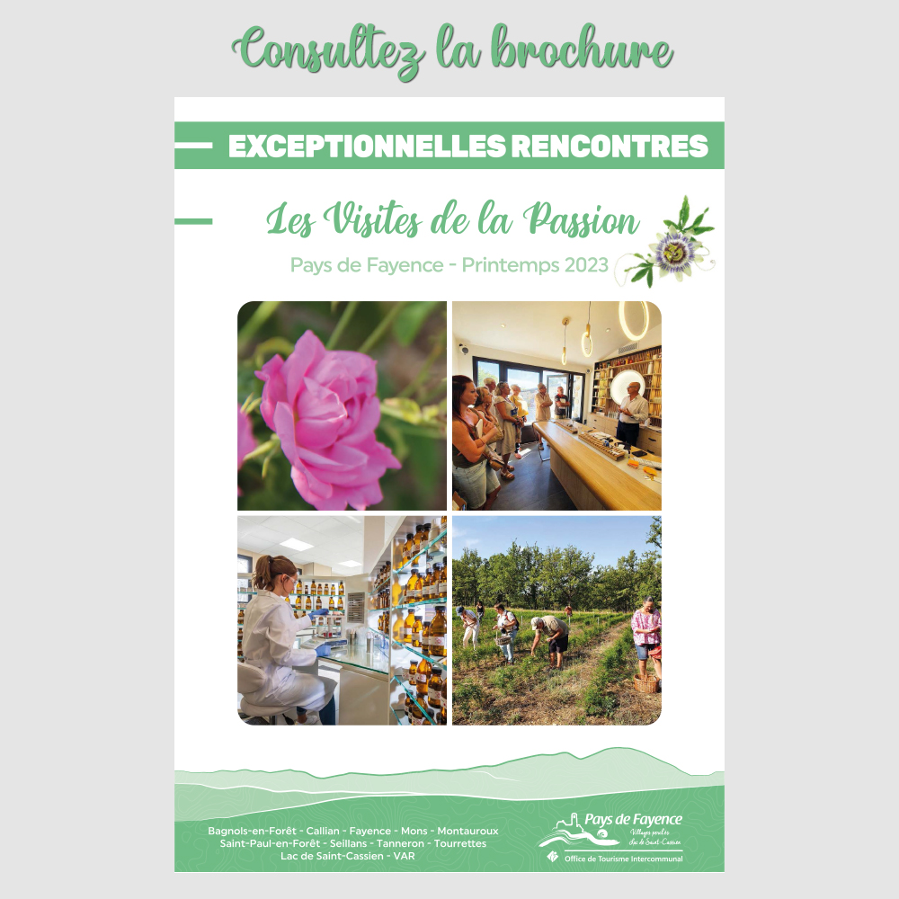 Brochure Les Visites de la Passion pour l'Office de Tourisme Intercommunal du Pays de Fayence