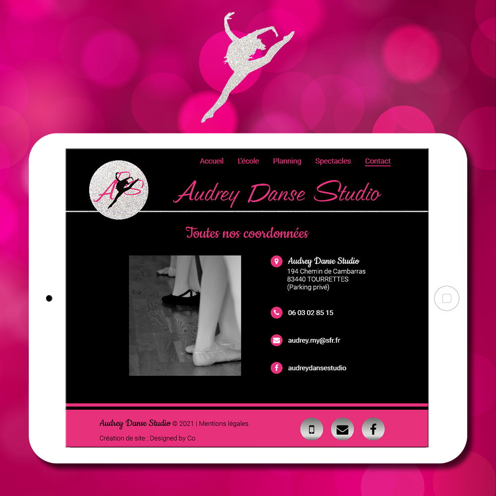 Site internet pour Audrey Danse Studio