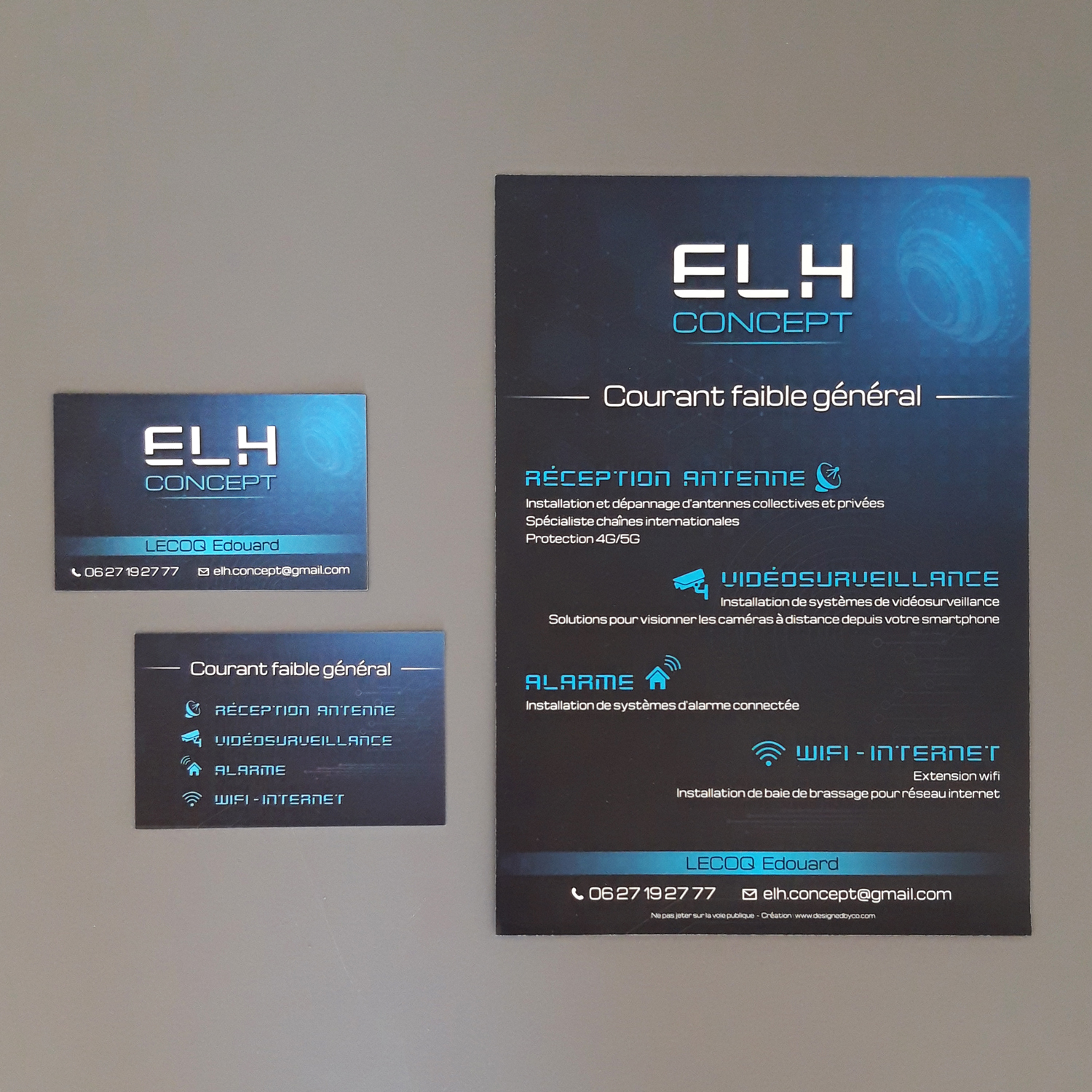 Carte de visite et flyer personnalisés pour ELH Concept