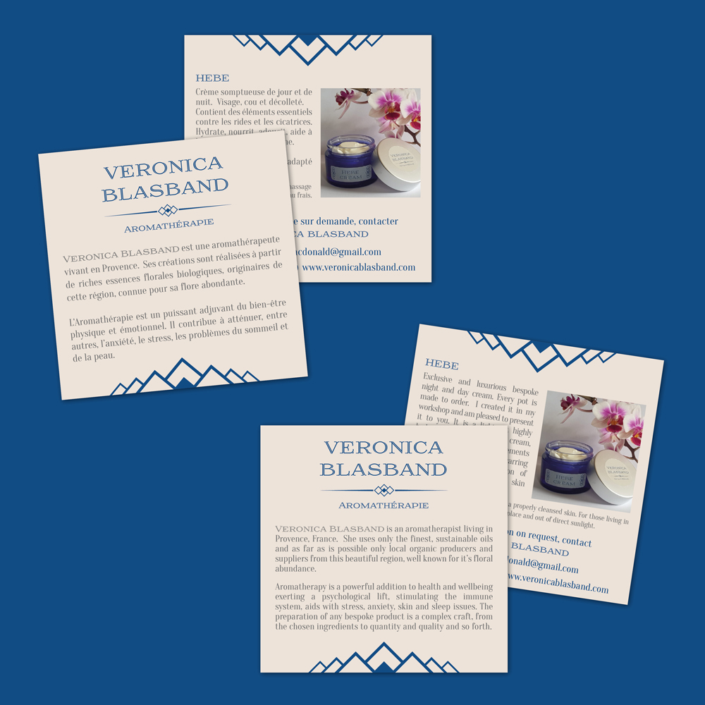 Flyer pour Veronica Blasband Aromathérapie