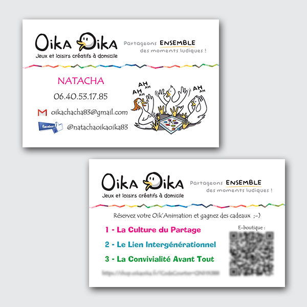 Cartes de visite pour Oika Oika