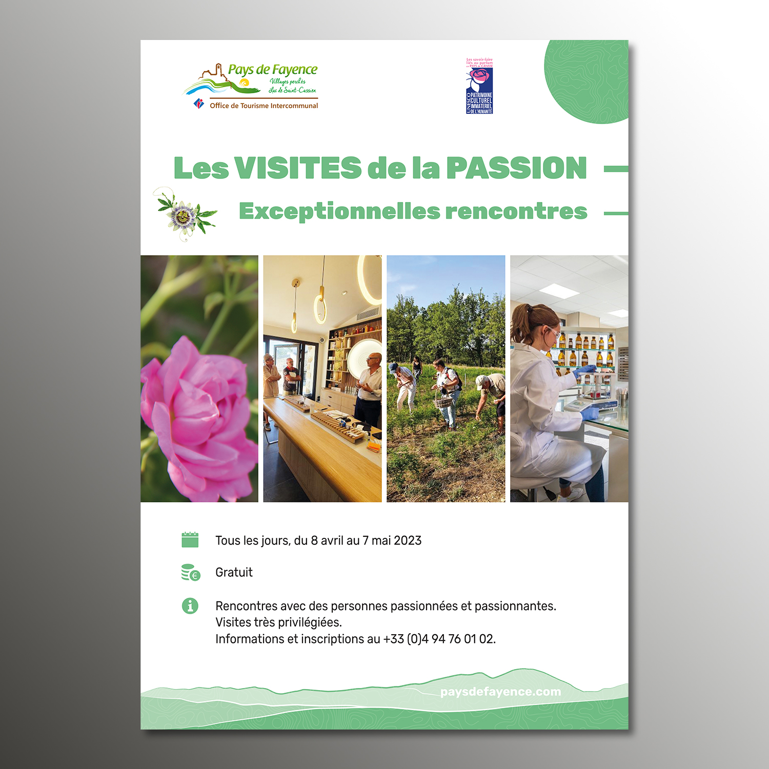 Affiche pour les Visites de la Passion pour l'Office de Tourisme Intercommunal du Pays de Fayence