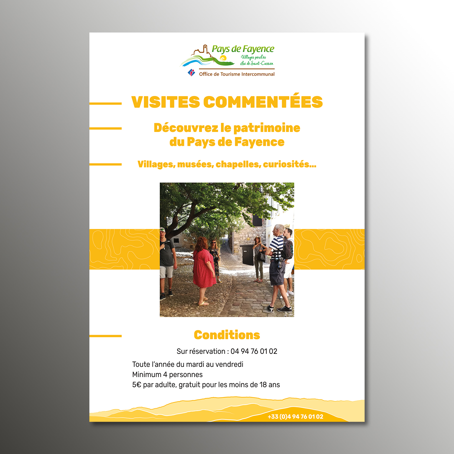 Affiche pour les visites commentées avec l'Office de Tourisme Intercommunal du Pays de Fayence