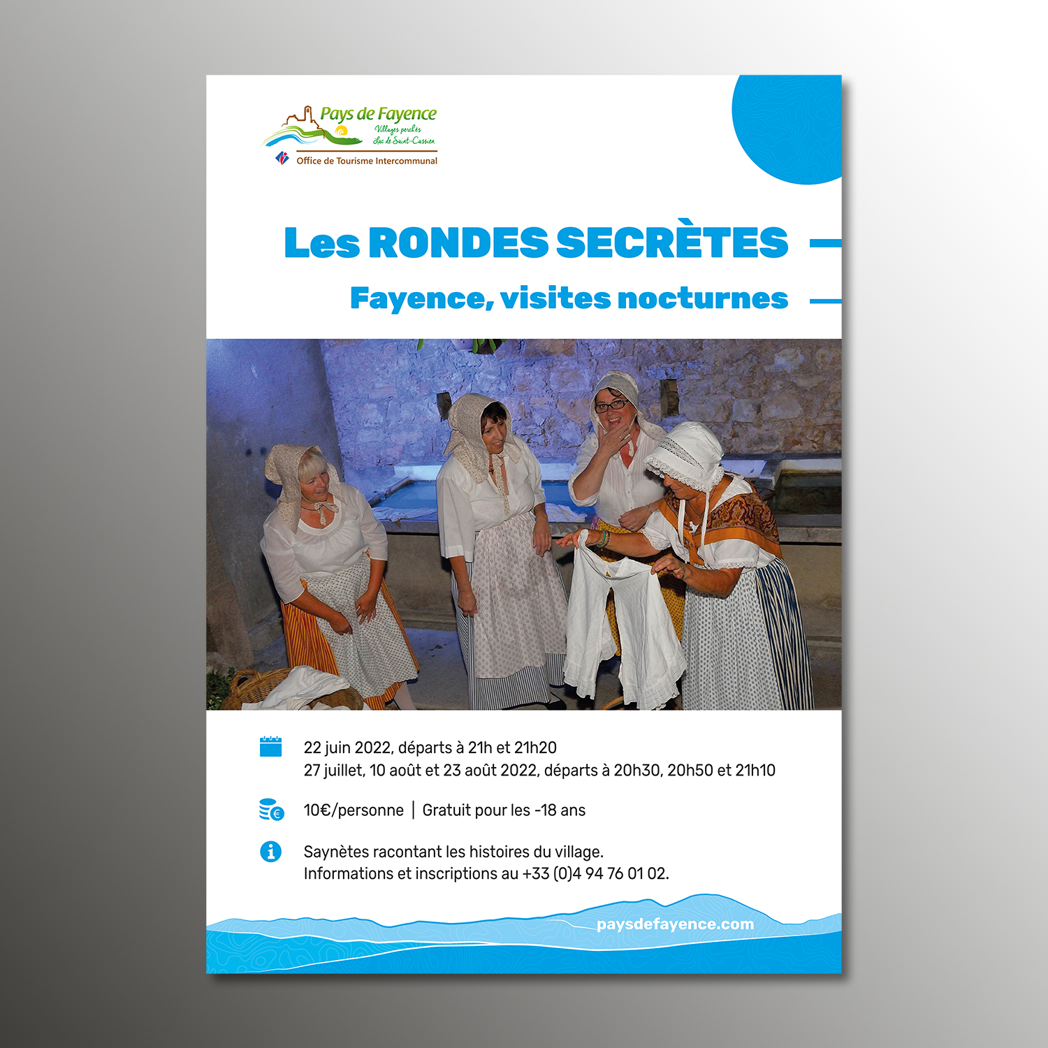Affiche pour les Rondes Secrètes à Fayence avec l'Office de Tourisme Intercommunal du Pays de Fayence