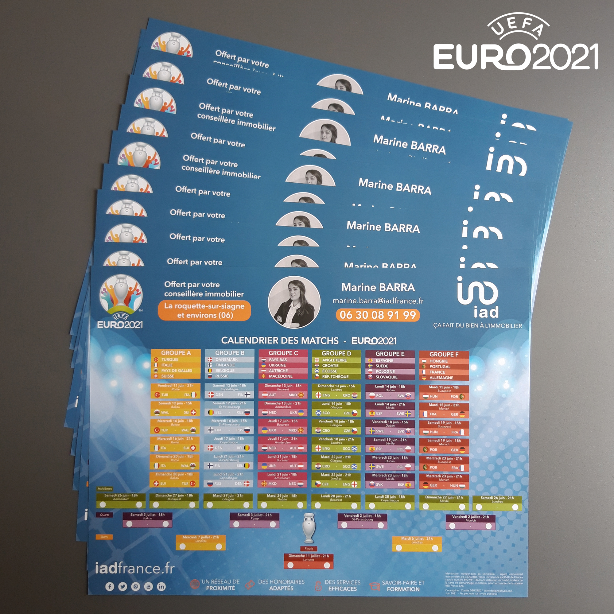 Poster de l'Euro 2021 pour Marine Barra IAD France