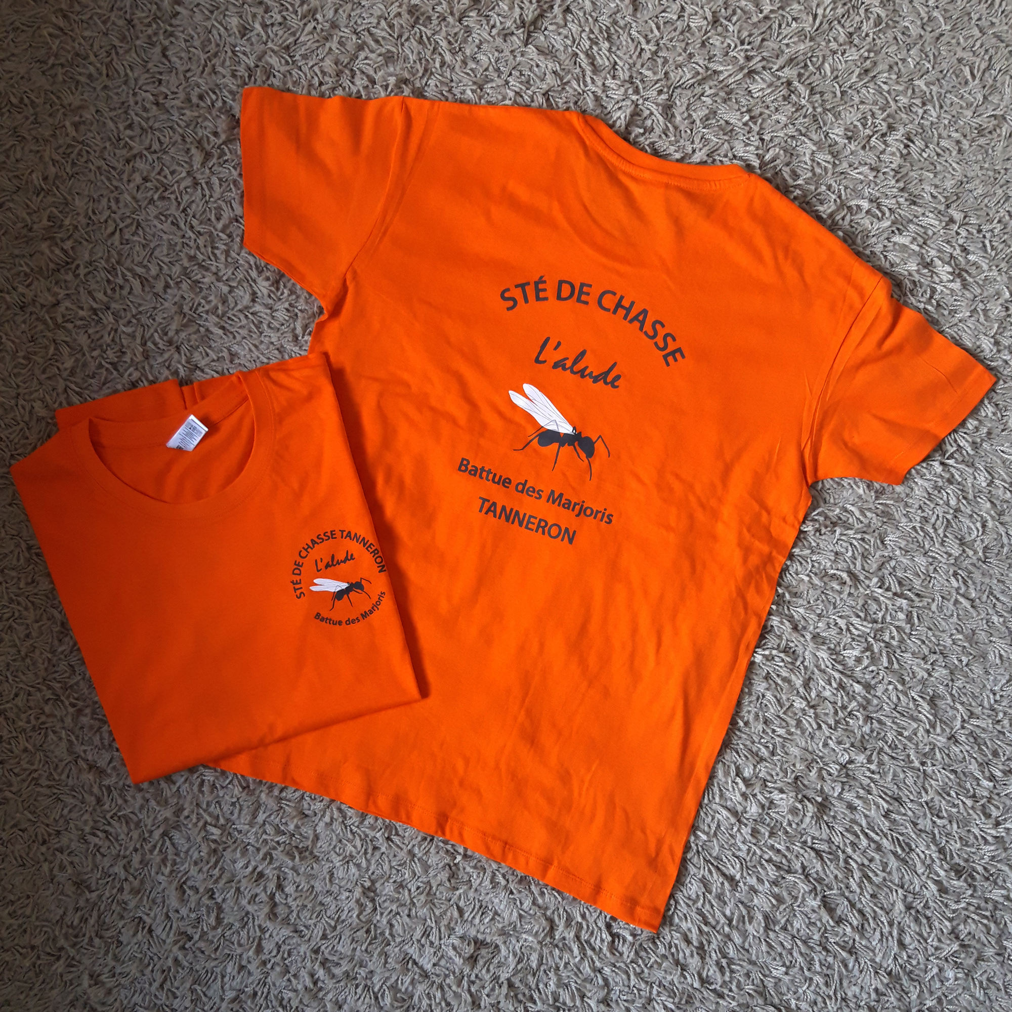 Tshirts personnalisés pour la société de chasse l'Alude à Tanneron